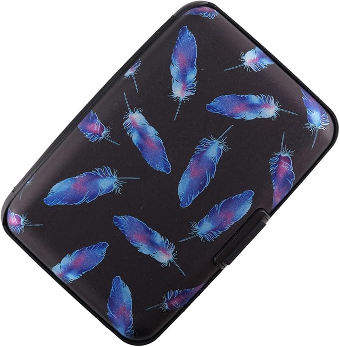 RFID Blocking Credit Card Holder for Men Women - Stylish Travel Wallet - Best protection for Bank Debit, ID, ATM, Cards against Scanning Criminals (feathers) - Image 3
