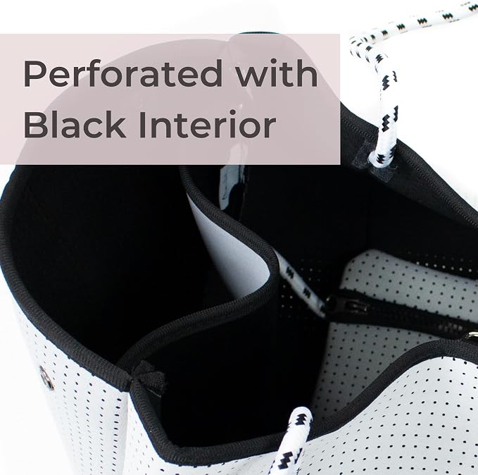 POPUPS Large Neoprene Tote Bag for Women - Everyday Designer Handbag for Travel Work and Beach with Pockets and Zipper Pouch - Image 5