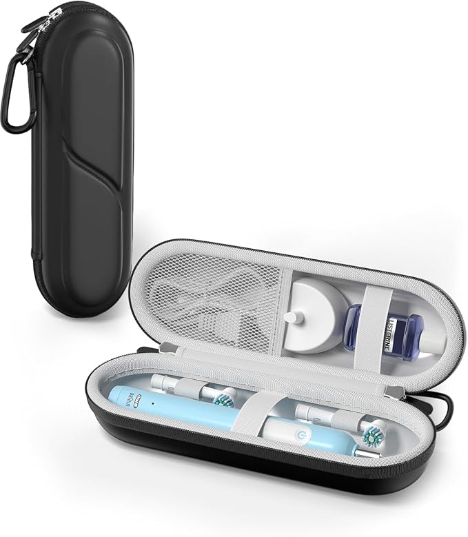ProCase Toothbrush Travel Case for Oral-B/Oral-B Pro 1000 1500 5000 7000 7500 6000 9600/Philips Sonicare 4100 5100 1100 6100 5300 Oral-B iO Electric Toothbrush Portable Hard Container -Black by ProCase