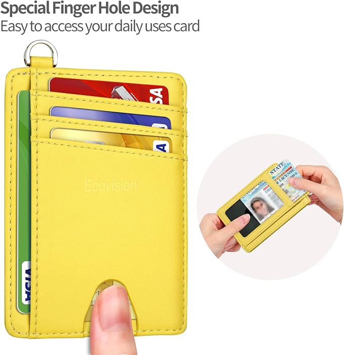 Slim Minimalist Front Pocket Wallet, RFID Blocking Credit Card Holder Wallet with Detachable D-Shackle for Men Women - Image 6