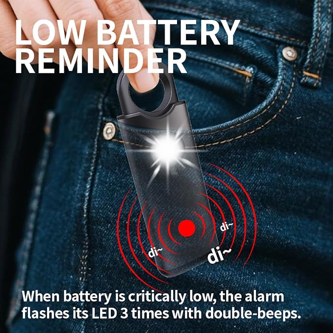 Personal Safety Alarm with Loud Alarm, Strobe Light, and Keyring an Emergency Safety Suitable for Women, Men, Children, and Seniors - Image 5