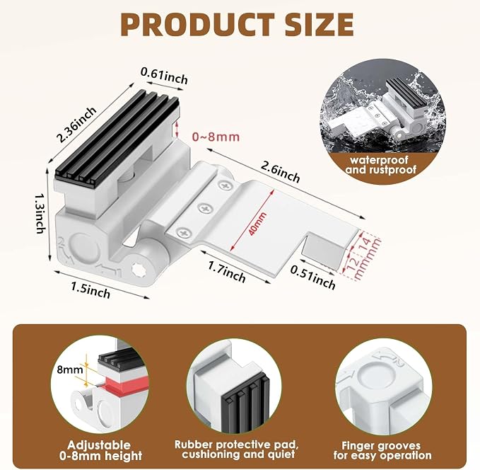 Portable Door Lock,Security Door Reinforcement Lock,No Drilling(White-4PCS) | Portable Door Lock for Travel,Interior Doors for Apartments,Hotels,bedrooms - Image 5