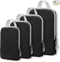 WOOMADA Compression Packing Cubes for Suitcases Travel Essentials 4 Set Expandable Travel Bags Organizer for Luggage(black) by WOOMADA