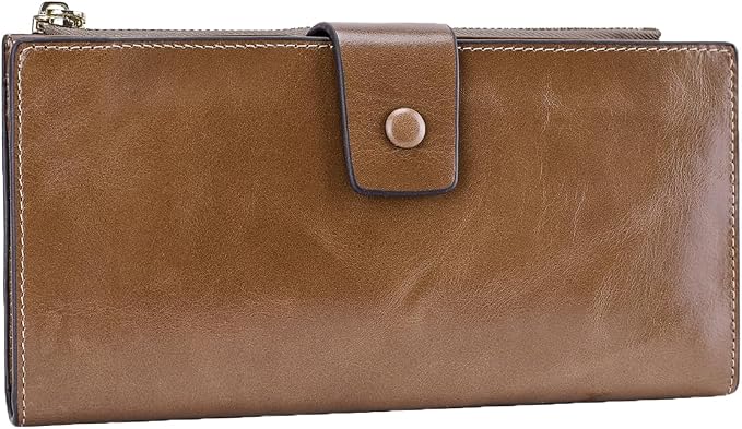Itslife Women's RFID Blocking Large Capacity Luxury Wax Genuine Leather Clutch Wallet Ladies Card holder - Image 7