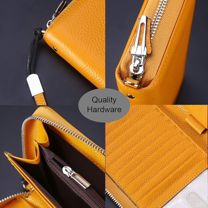 Small Compact Women Wallet RFID Blocking Genuine Leather Bifold Purse with ID Windows - Image 4