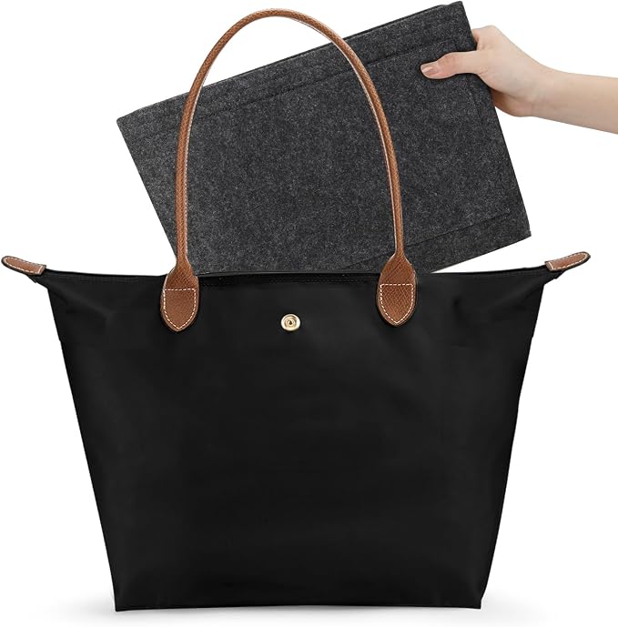 Tote Bag for Women with Purse Organizer Insert. | Foldable Large Capacity Waterproof Nylon Bag for Travel, Work, and Daily Use. - Image 4