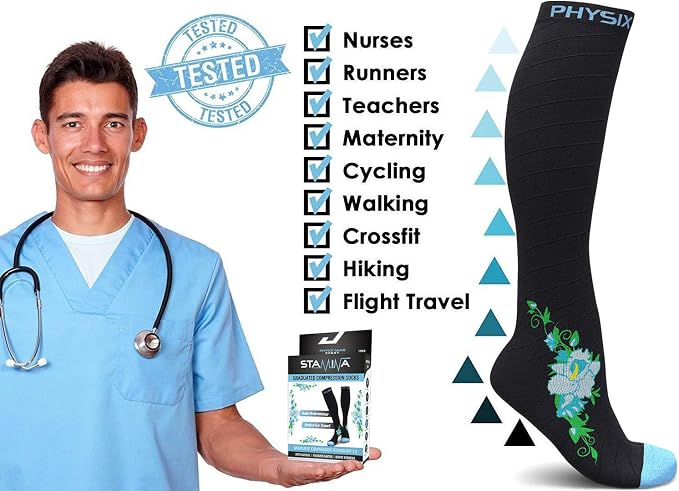 Physix Gear Compression Socks 20-30 mmHg - Men & Women - Running, Nurses, Shin Splints, Flight, Travel - Image 4