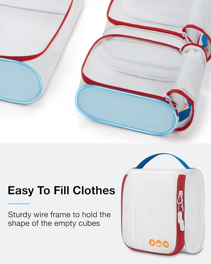 BAGSMART Keep Shape Packing Cubes for Travel, 6 Set Travel Cubes for Packing, Lightweight Suitcase Organizer Bags Set for Travel Essentials - Image 2