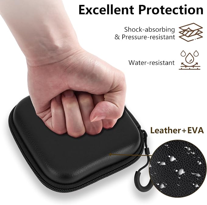 Portable Charger Case, Tech Pouch Travel Organizer, M, Black | Hard Shell Electronic Storage for MacBook Power Adapter, Charging Cords, USB Drives, Power Bank Laptop Accessories - Image 4