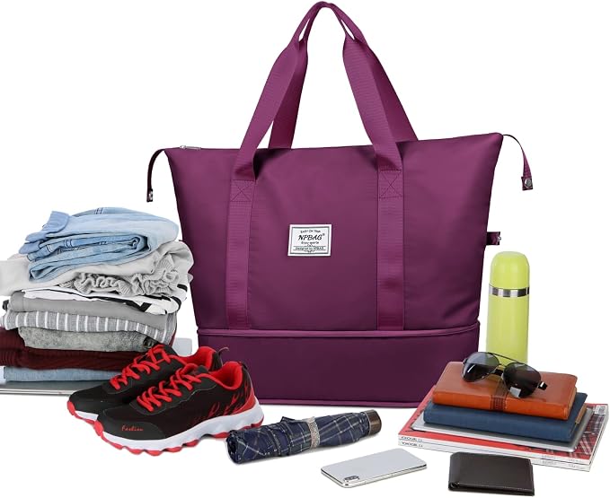 NPBAG Women Travel Duffel, Multi Functional Large Expandable Weekender Carry-on Tote, Gym Workout Overnight Bag, Mommy Hospital Bag for Labor and Delivery - Image 3