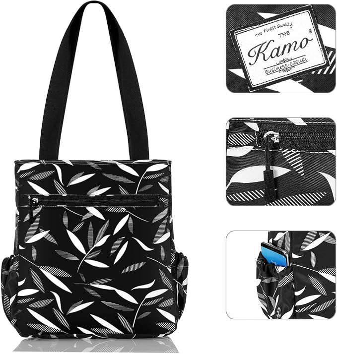 KAMO Floral Tote Bag - Waterproof Lightweight Handbags Travel Shoulder Bag for Hiking Yoga Gym Swimming Travel Beach - Image 4