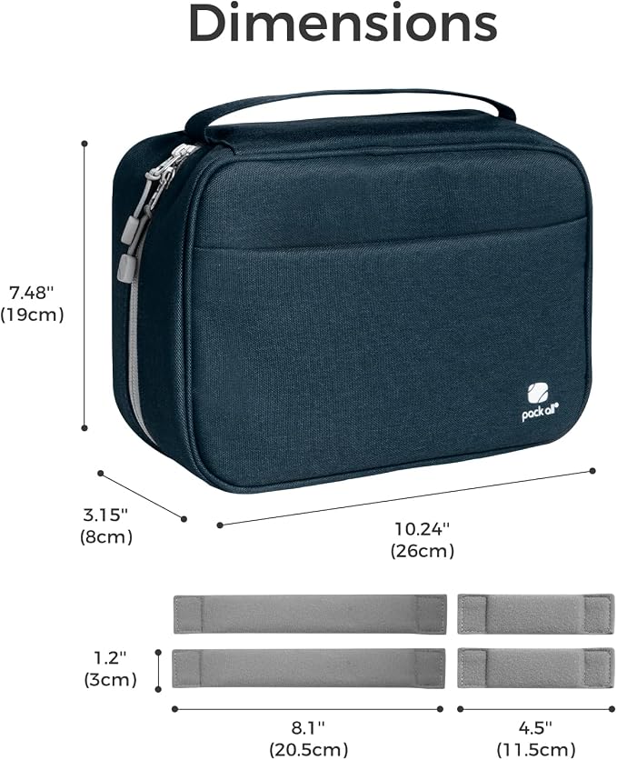 pack all Electronic Organizer Plus, Shockproof Cable Organizer Bag | Large Capacity, Water-resistant, Portable & Durable, Travel Tech Pouch for Chargers, Phones, USB Cords, Navy Blue - Image 6