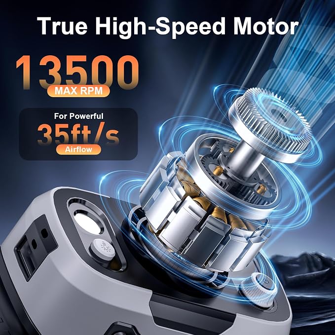 Portable Waist Fan Personal 14500mah 100 Speeds Clip On Shirt Fan Belt | Cooling Device Wearable Cool Body Blow Cold Air Rechargeable Pocket Mini Men Workers Outdoor Travel Hiking Gifts - Image 3