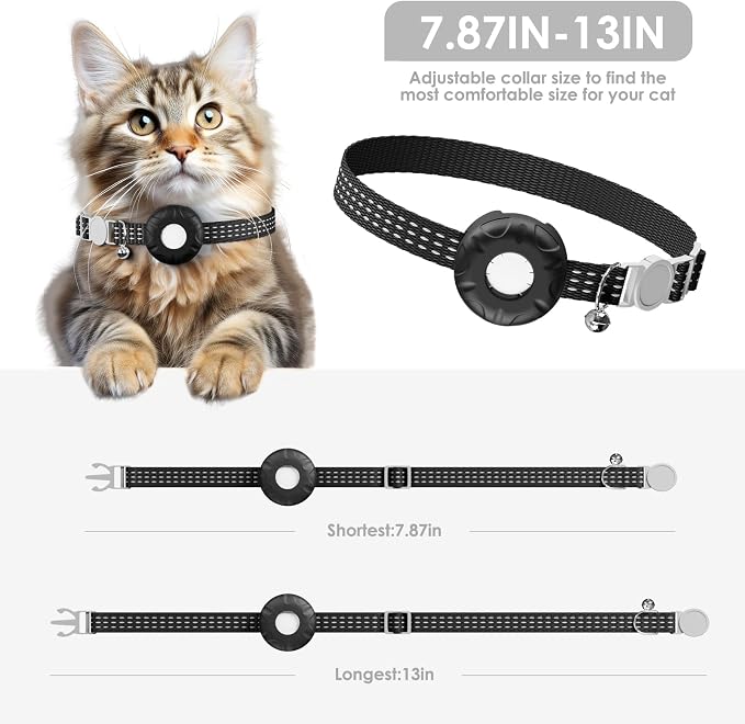 GPS Tracker for Cats (iOS Only),MINI Cat Tracker, Real-Time Location Pet Tracker,No Monthly Fee GPS Tracker, Compatible with Apple Find My,Territory & Location History,Up to 5-Day Battery Life (Black) - Image 4