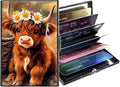 Metal Wallet,Credit Card Holder for Women,Slim RFID Blocking Credit Card Holder Thin Aluminum Wallet ID Case,6 Slot Business Mini Hard Metal Case for Women/Men,Highland Cow Cute by Unknown