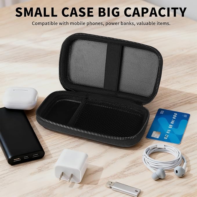 6500°F Fire-Resistant Hard Protective Travel Case,Waterproof Electronic Organizer for Anker/Jackery/RAVPower Power Bank with Fireproof Zipper,Shockproof EVA Carrying Case for Cell Phones/Earbuds - Image 7