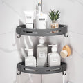 2-Tier Corner Shower Shelf, Dark Grey | No Drilling Bathroom Shelves Shower Caddies Adhesive Bath Corner Shelf Wall Mounted Bathroom Shower Caddy Organizer by Hoomtaook