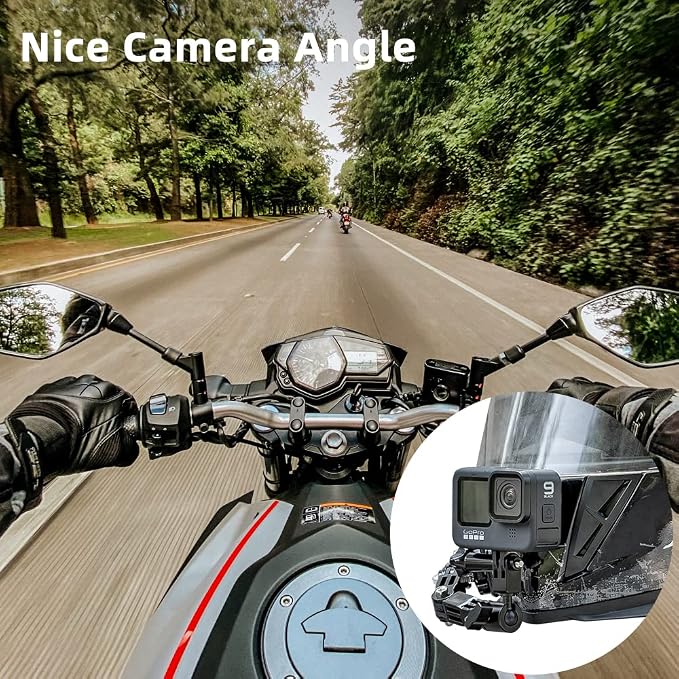 Motorcycle Helmet Chin Mount Kit Compatible with GoPro Hero 13 Black, Hero 12/11/10/9/8/7, DJI Action 6/5 Pro/4/3 and More Action Cameras (Ball Head Motorcycle Helmet Chin Mount) - Image 5
