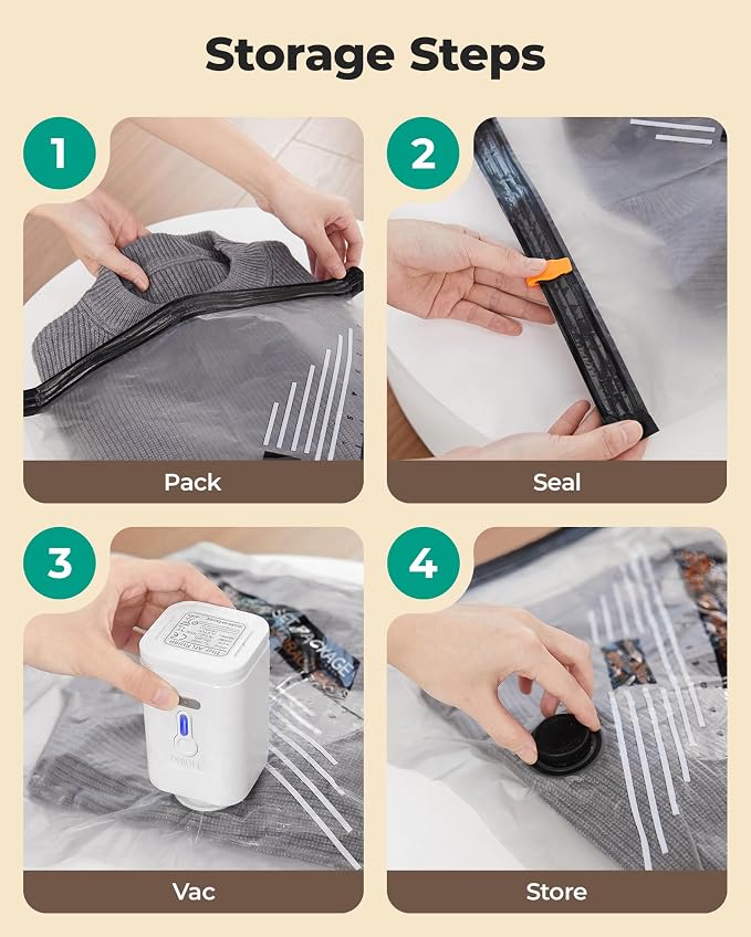 BAGSMART 12 Pack PA+PE Travel Vacuum Bags with Wireless Pumpe | Bonus Shoe, Laundry & Toiletry Bags, Save 80% Space Ideal for suitcase packing, travel & home. - Image 6