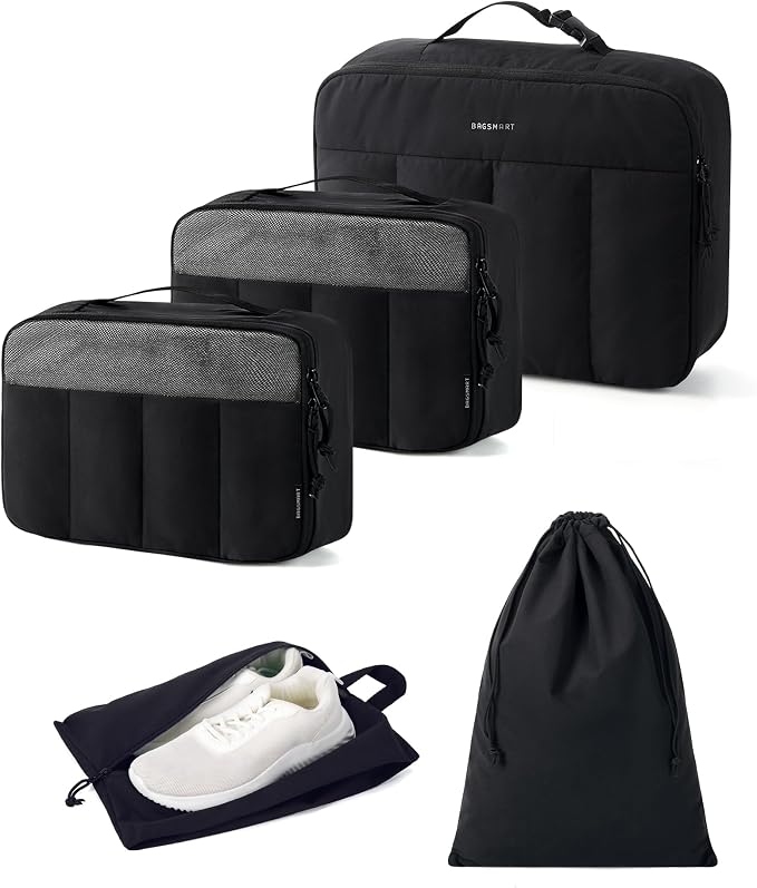 BAGSMART Compression Packing Cubes for Travel, 6/5/4set Lightweight Packing Organizers, Summer Travel Essentials Suitcase Organizer Bags Set by BAGSMART
