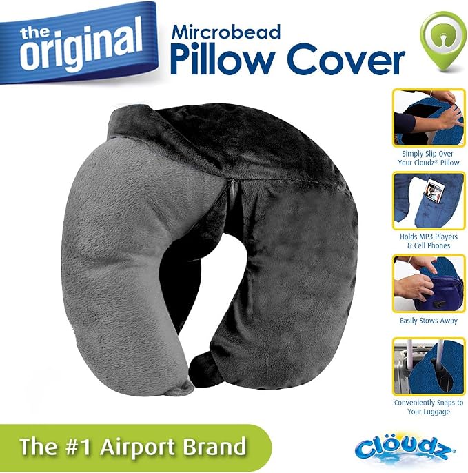 Washable Travel Neck Pillow Cover - Black - Image 2