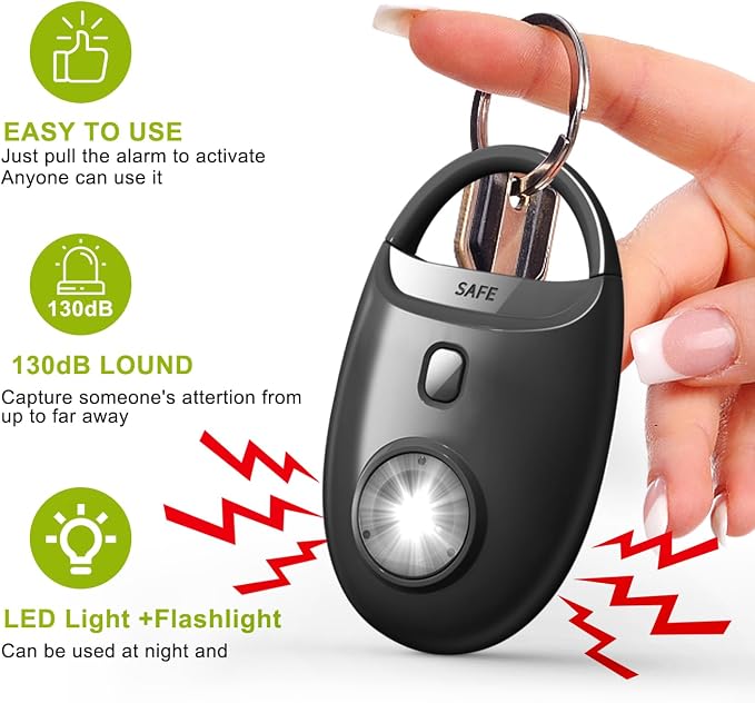 Personal Safety Alarm with Led Strobe Light, 130dB Self Defense Keychain for Women Girls Students, Emergency Safety Alarm Siren - Image 4