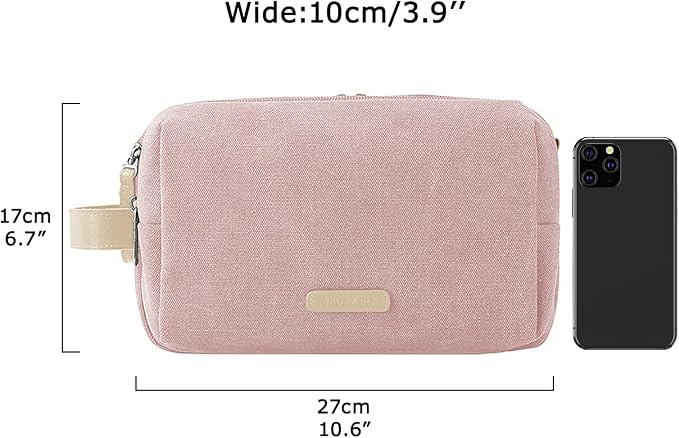 BAGSMART Toiletry Bag for Women, Cosmetic Makeup Bag Organizer, Travel Bag for Toiletries, Dopp Kit Water-resistant Shaving Bag for Accessories, Pink-Medium - Image 6