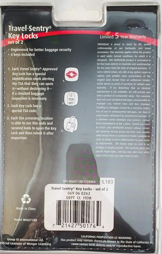 Swiss Gear Travel Key Locks & Luggage Tags - Set of 2 Each - Image 4