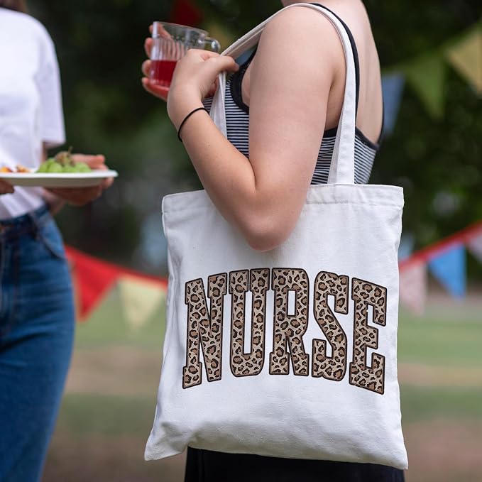 Nurse Canvas Tote Bag, Nurse Appreciation Gifts, Nursing School Gift Reusable Shopping Grocery Bags - Image 2