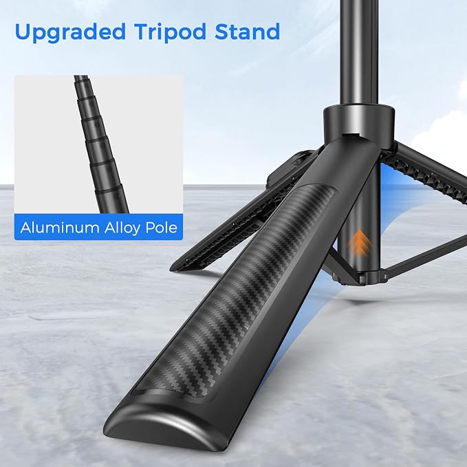 Selfie Stick Tripod for Phone with Remote Control & Holder, 63 Inch, Black | Extendable Selfie Stick Travel for iPhone, iPhone Tripod for Video Recording - Image 2