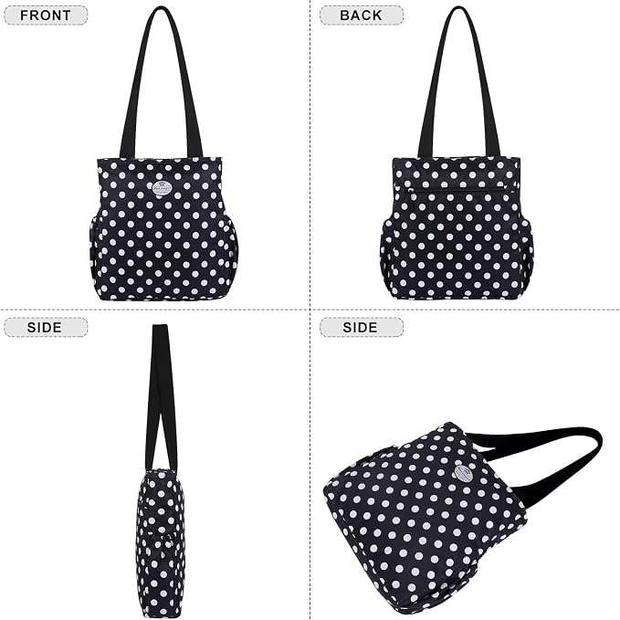 HUA ANGEL Floral Tote Bag - Casual Shoulder Bag Daily Tote Bag with Zipper Gym Travel Shopping Work Handbag for Women - Image 6