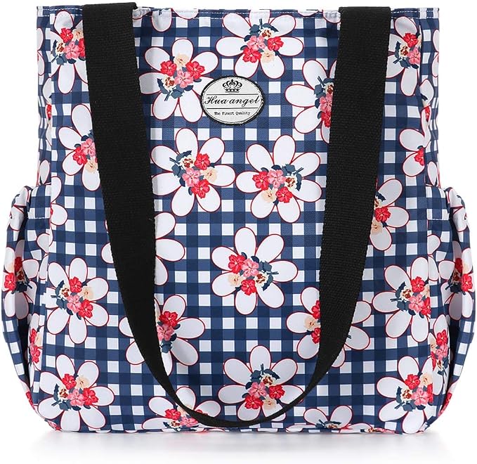 HUA ANGEL Floral Tote Bag - Casual Shoulder Bag Daily Tote Bag with Zipper Gym Travel Shopping Work Handbag for Women by Huaangel