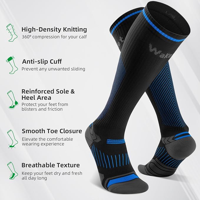 Compression Socks for Men Women 3 Pairs, Compression Stockings, Fragrance Flight Socks for Nurse,Pregnancy,Travelling, Runing, Circulation - Image 3
