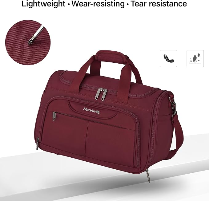 Hanke Small Underseat Carry On Luggage Bags for Travel with 10 Pockets. | Airline Approved Foldable Personal Bag w/ Luggage Sleeve; Tote Duffle & Bento Bag, Flight Attendant Weekender for Men & Women - Image 7