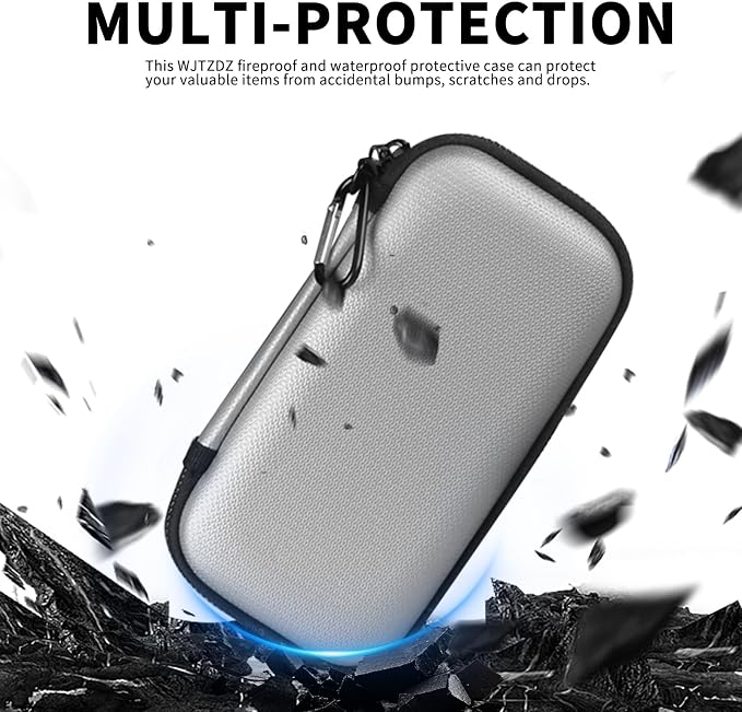 6500°F Fire-Resistant Hard Protective Travel Case,Waterproof Electronic Organizer for Anker/Jackery/RAVPower Power Bank with Fireproof Zipper,Shockproof EVA Carrying Case for Cell Phones/Earbuds - Image 5