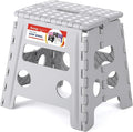 13" Folding Step Stool, Non-Slip Foldable Stools for Adults, Gray | Heavy Duty Portable Collapsible Foot Stepping Stool, Holds 300 lb for Kitchen Bathroom Outdoor, Lightweight, Built-in Handle by ACSTEP