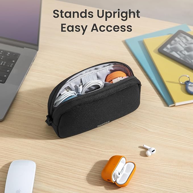 tomtoc Electronics Organizer Travel Case, Cable Organizer for Essentials | Water Resistant Tech Pouch Accessories Travel Bag Carry Storage for Cord, Phone, Cables, Airpods, USB Drive, Daily Items - Image 3