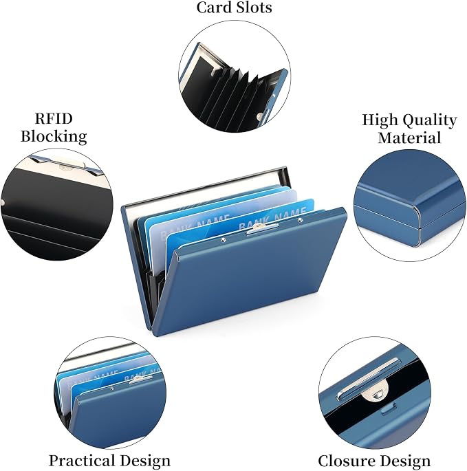 Stainless Steel Credit Card Wallet RFID Blocking Metal Case Pocket Business Card Holder for Women and Men - Image 4