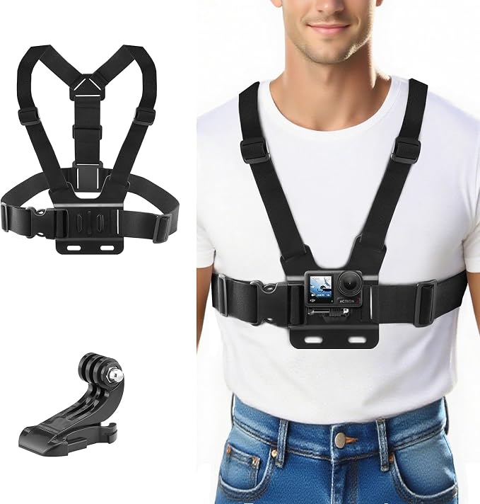 9-in-1 Chest & Head Mount Kit for GoPro, iPhone, DJI, Action Cam POV | Hands-Free POV Recording. Compatible with Samsung, Insta360, AKASO, SJCAM. Sturdy phone clamp & protective net included - Image 4