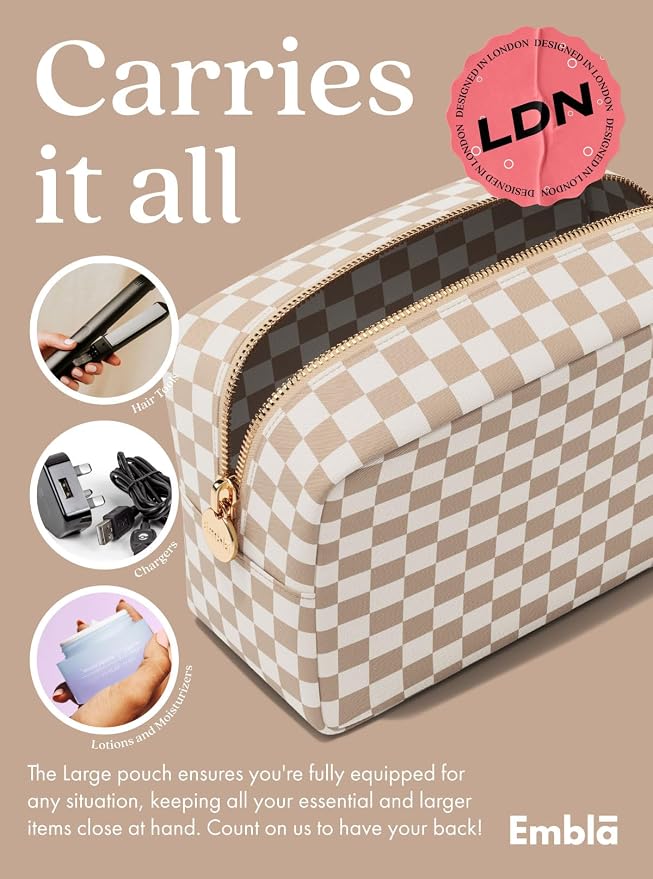 Makeup Bag for Women, Travel Cosmetic Organizer, Waterproof Toiletry Pouch | Large Nylon Cosmetic Bag with Zipper, Water-Resistant Beauty Pouch for Purse, Travel Essentials, Make up Case - Image 4