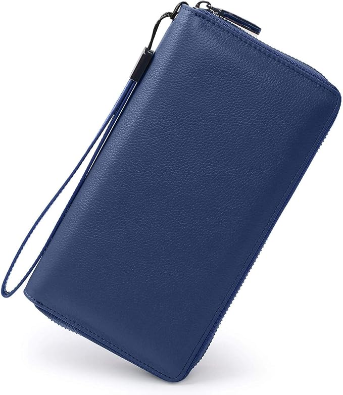 Bveyzi Women RFID Blocking Wallet Leather Zip Around Phone Clutch Large Capacity Ladies Travel Purse Wristlet - Image 4