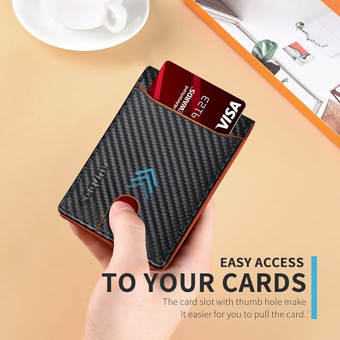 RUNBOX Wallet for Men, Slim Leather Bifold, RFID Blocking Card Holder | Minimalist Front Pocket Design, Credit Card Organizer, Holds 11 Cards, Large Capacity, Thin Profile, Birthday Gifts for Men - Image 3