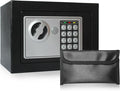 Money Safe Box for Home with 4 LED Color Sensor Light & Fireproof Money Bag, 0.23CUFT, Security Lock Box with Keys & Pass Code, Fireproof Safe with Digital Keypad, 3mm Thickness Door by Samyersafe