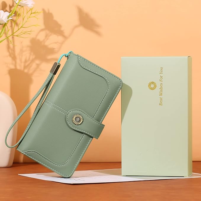 Wallets for Women Trifold Wristlet Wallets Large Capacity RFID Blocking Ladies Purse Credit Card Holder - Image 6