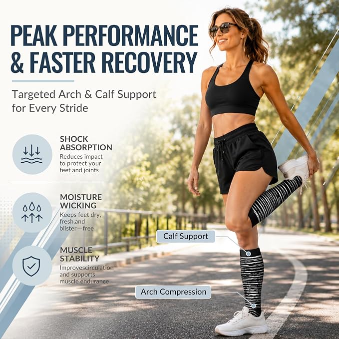Copper Compression Socks for Women & Men (6 pairs) - Best Support for Nurses, Running, Hiking, Recovery - Image 4