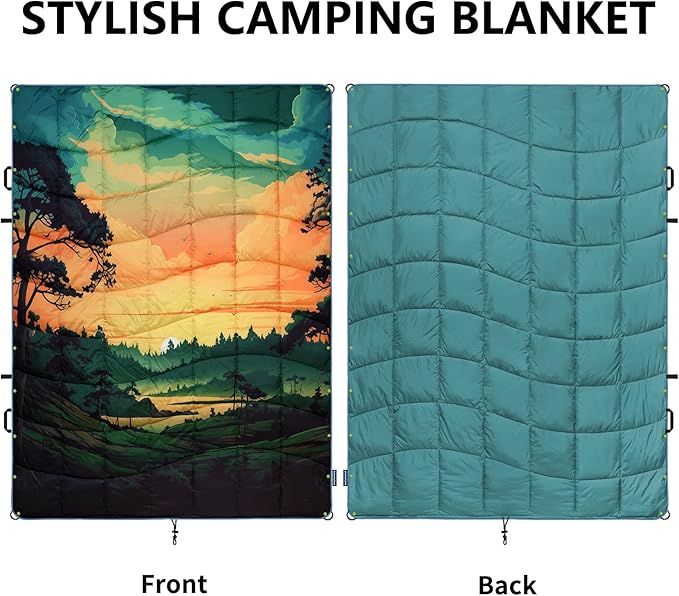 Camping Blanket, Puffy Blankets Lightweight Windproof Resistant for Outdoors,Hiking, Backpacking,Car,Picnic,Stadium - Image 5