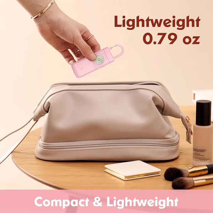 Rechargeable Personal Alarms for Women, Keychain Siren Alarm with Flashlight, Back to School College Essentials for Daughter, College Students, Teen Girls, Elders, Kids, Travel Essentials, Rose Gold - Image 5