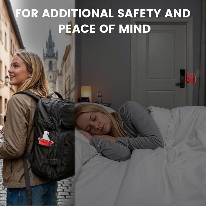 Double Gear Portable Door Lock for Travel, Hotels, & Apartments, Strong & User-Friendly, Extra Security for People Living Alone - 1 Pack - Image 2