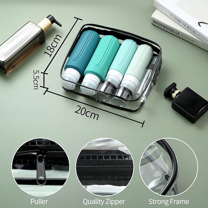 Mrsdry 16 Pack Travel Bottles for Toiletries, Oversize 6oz Silicone Travel Containers, Leak Proof Refillable Liquid Shampoo And Conditioner Travel Essentials - Image 5