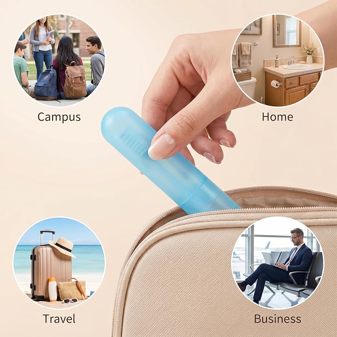 choyaxo 24pcs Portable Toothbrush Holders Travel Toothbrush Case Lightweight Plastic Toothbrush Container for Daily Camping Business Trip (24, 6 color) - Image 6